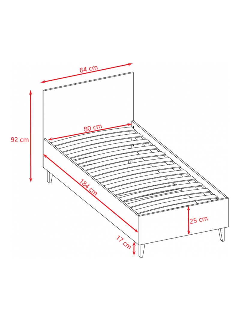 Lit enfant 180x80 cm Blanc - Kiabi
