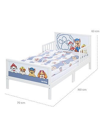 Lit enfant 70 x 140 avec barrières de sécurité et linge de lit 'Paw Patrol' ROBA