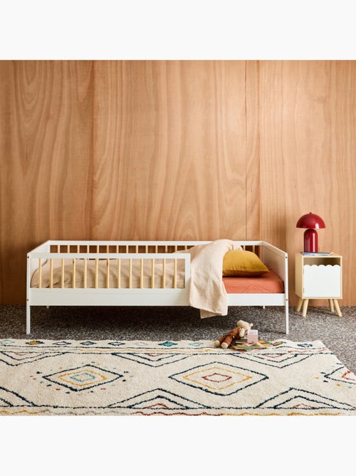 Lit enfant 90 x 190 cm pin naturel sommier à lattes inclus Elio - Kiabi