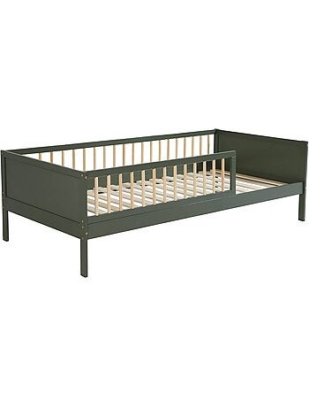 Lit enfant 90 x 190 cm pin naturel sommier à lattes inclus Elio
