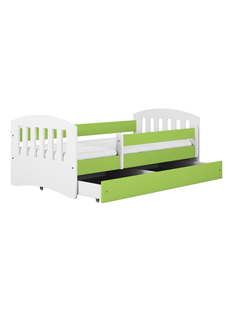 Lit Enfant à barrière 140x80 cm avec tiroir Vert d'eau - Kiabi