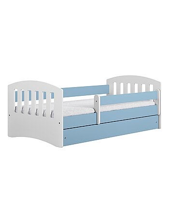 Lit Enfant à barrière 140x80cm avec tiroir et matelas inclus - CLASSIC