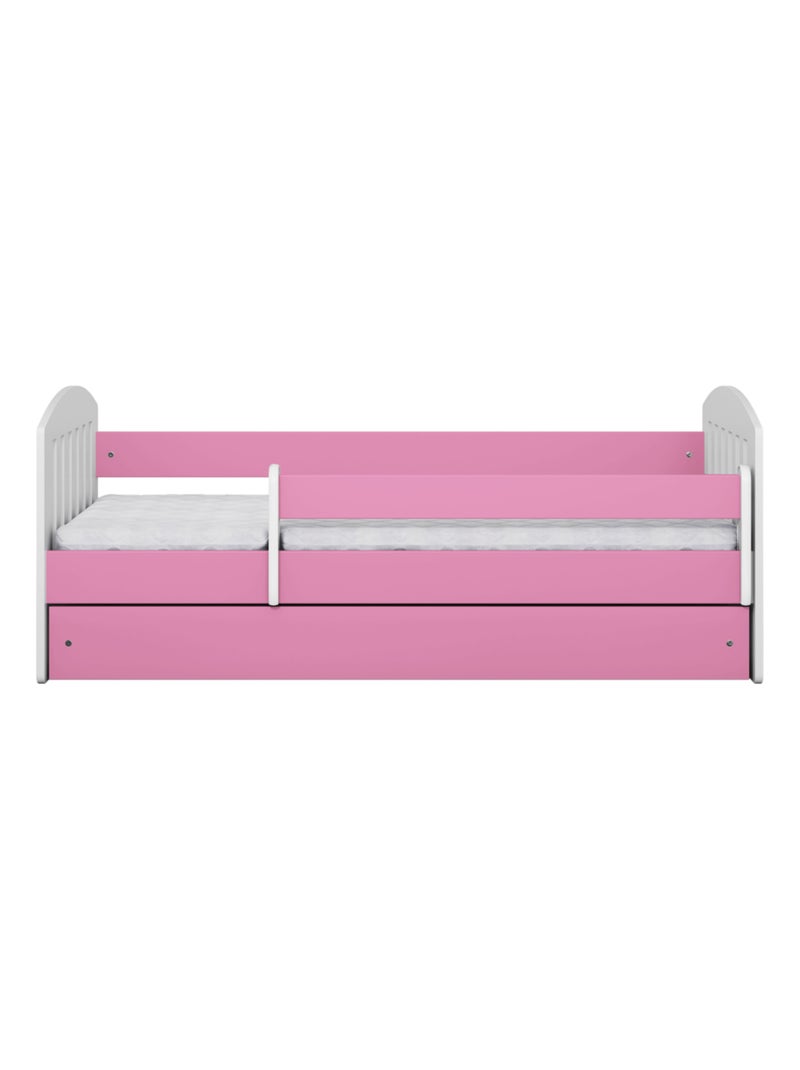 Lit Enfant à barrière 160x80 cm avec tiroir Rose clair - Kiabi