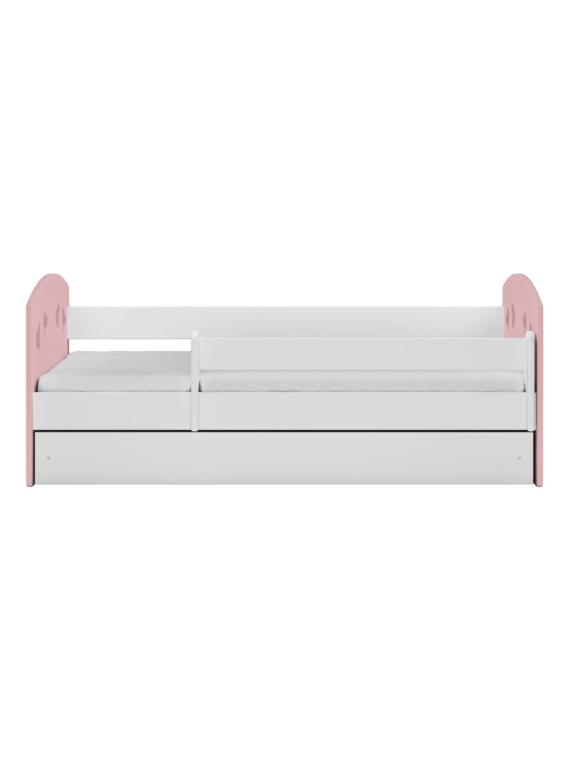 Lit Enfant à barrière 160x80 cm avec tiroir Rose clair - Kiabi