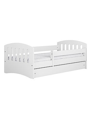 Lit Enfant à barrière 160x80cm avec tiroir et matelas inclus - CLASSIC