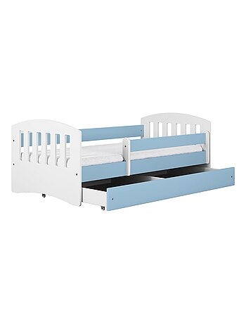 Lit Enfant à barrière 160x80cm avec tiroir et matelas inclus - CLASSIC