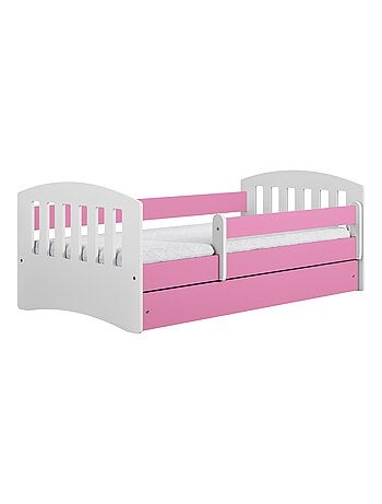 Lit Enfant à barrière 160x80cm avec tiroir et matelas inclus - CLASSIC