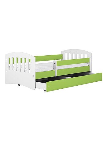 Lit Enfant à barrière 160x80cm avec tiroir et matelas inclus - CLASSIC