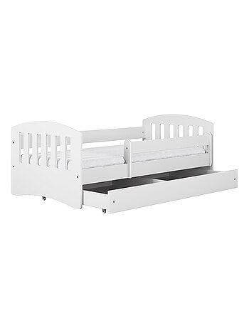 Lit Enfant à barrière 180x80cm avec tiroir et matelas inclus - CLASSIC