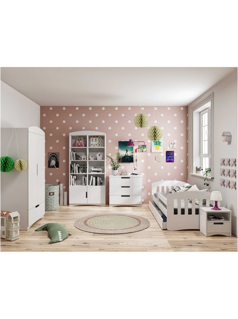 Lit Enfant à barrière 180x80cm avec tiroir et matelas inclus - CLASSIC Blanc - Kiabi