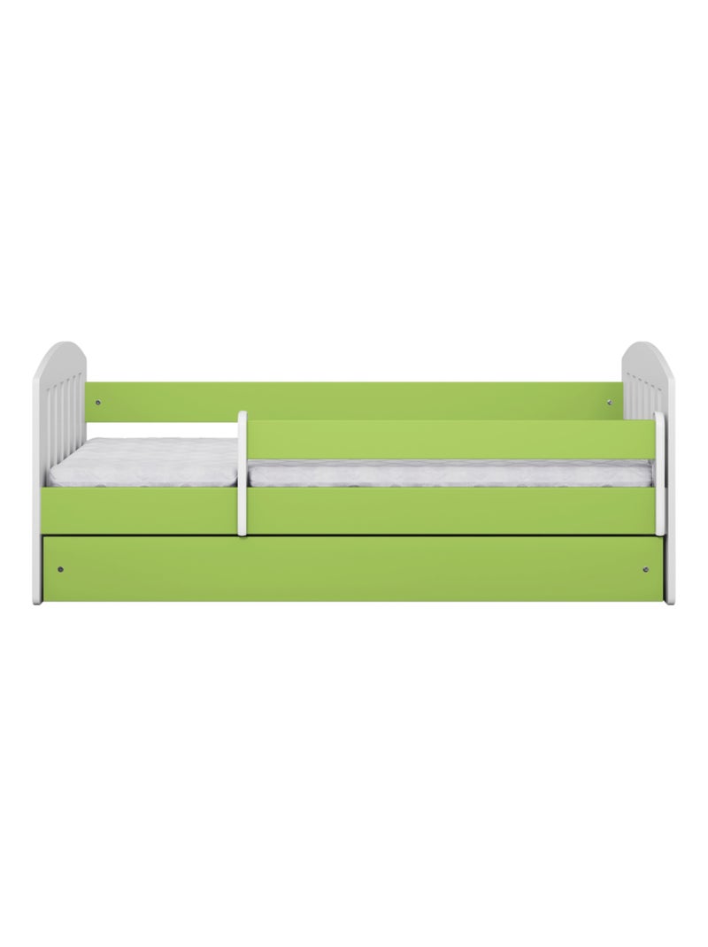 Lit Enfant à barrière 180x80cm avec tiroir et matelas inclus - CLASSIC Vert d'eau - Kiabi