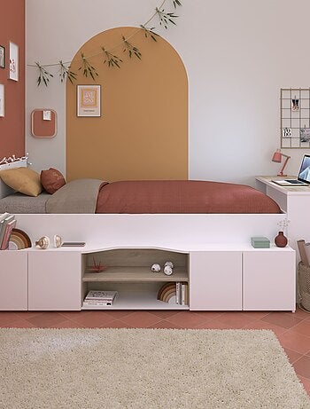 Lit enfant adaptable avec bureau et rangements