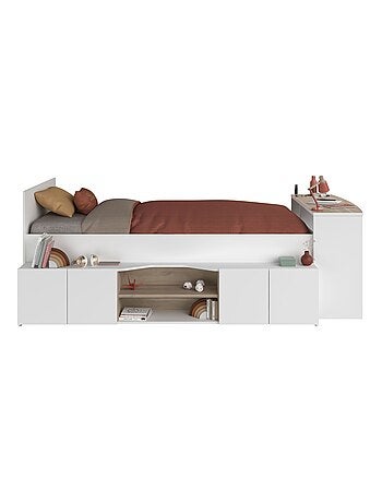 Lit enfant adaptable avec bureau et rangements