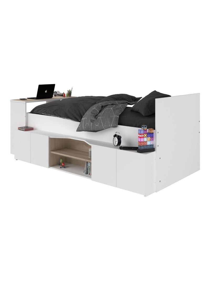 Lit enfant adaptable avec bureau et rangements Blanc - Kiabi