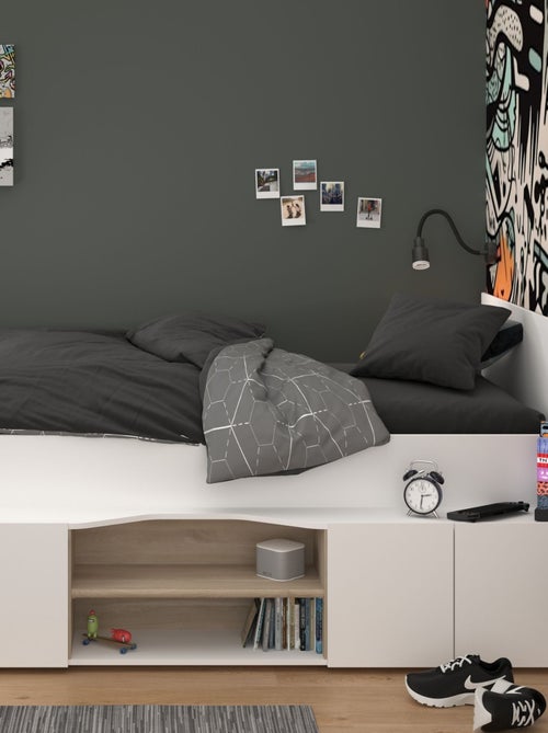 Lit enfant adaptable avec bureau et rangements - Kiabi