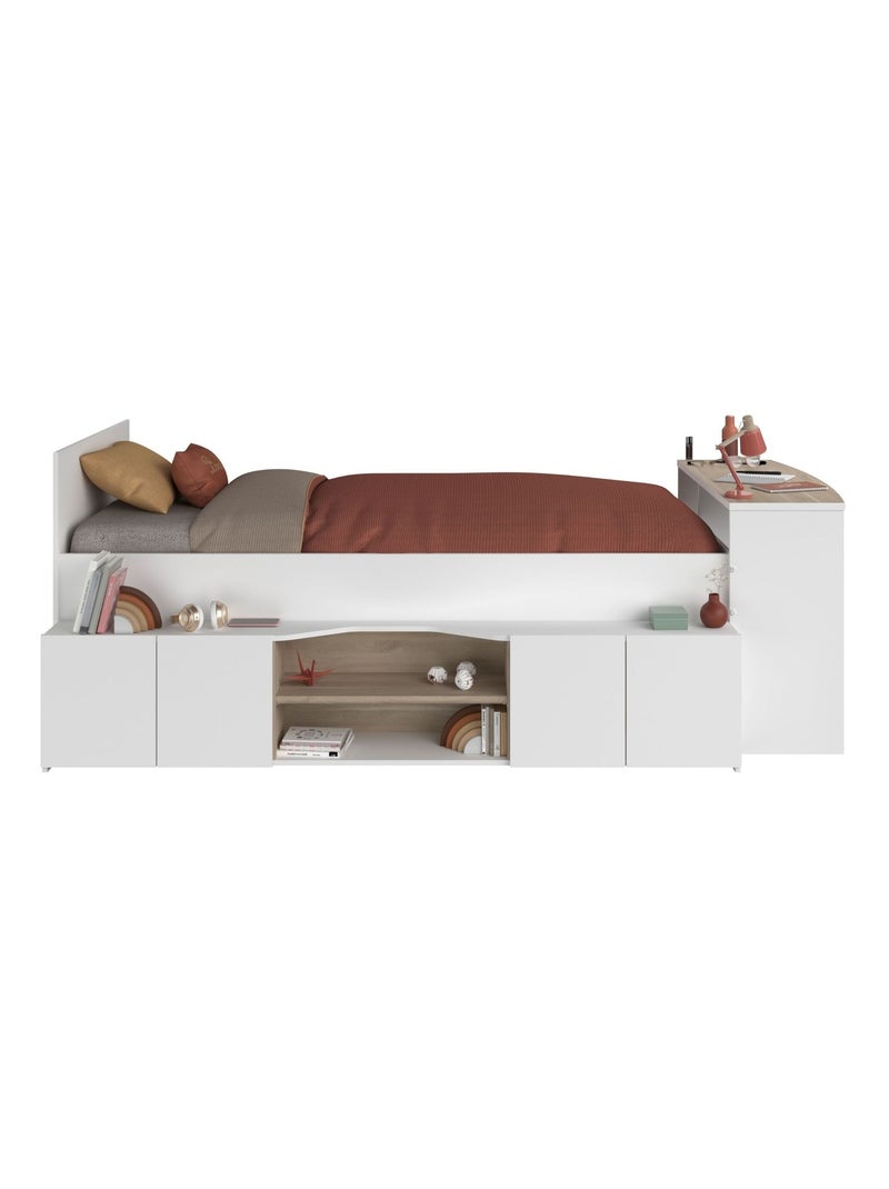 Lit enfant adaptable avec bureau et rangements Blanc - Kiabi