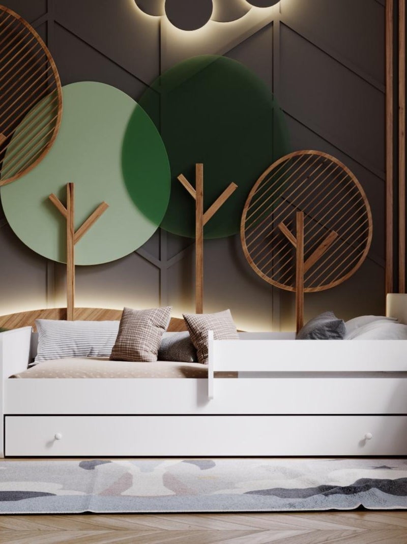 Lit enfant Aksel avec tiroir - sommier et matelas inclus Blanc - Kiabi