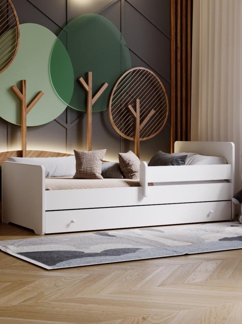 Lit enfant Aksel avec tiroir - sommier et matelas inclus Blanc - Kiabi
