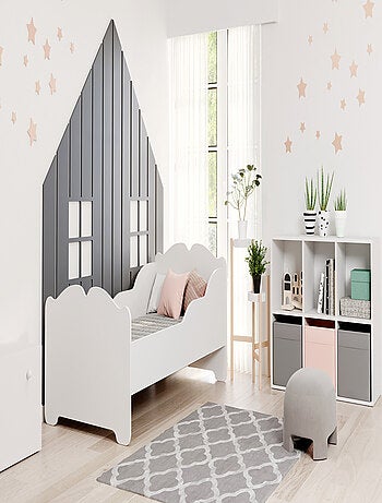 Lit enfant fille ALMENA avec matelas et cadre inclus