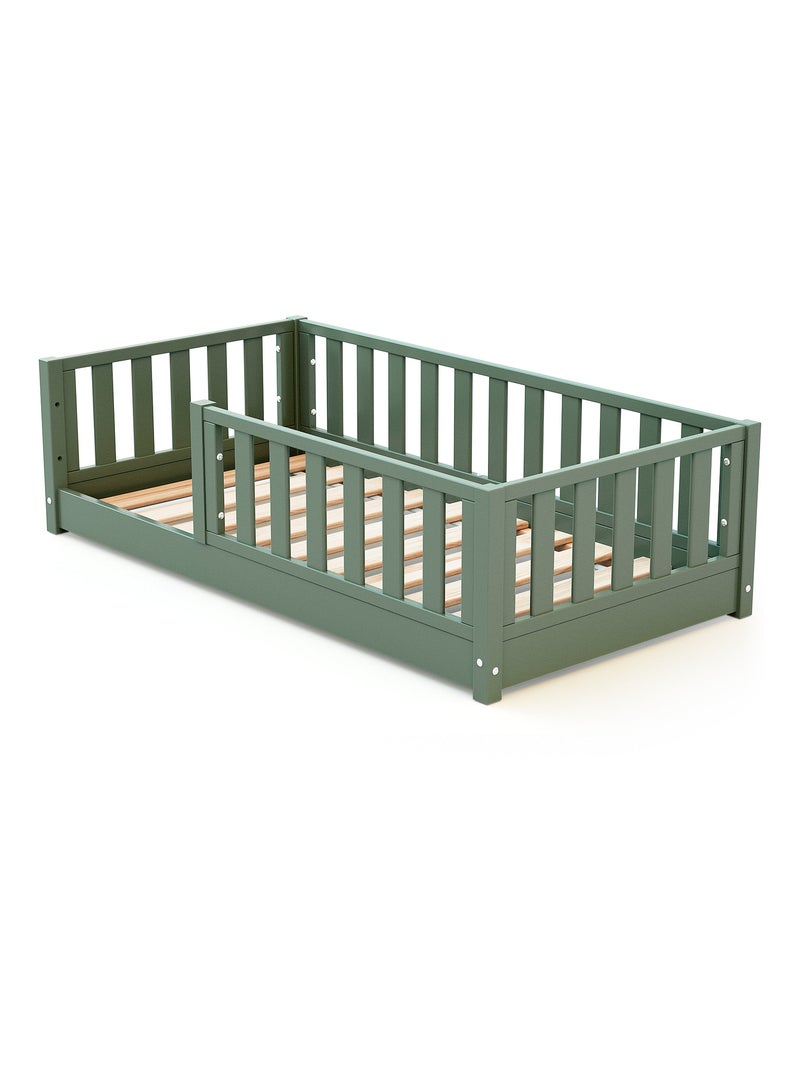 Lit enfant au sol en bois 70x140 cm SONHO Vert - Kiabi