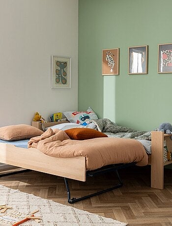 Lit enfant avec lit gigogne bois massif hêtre naturel ARSÈNE