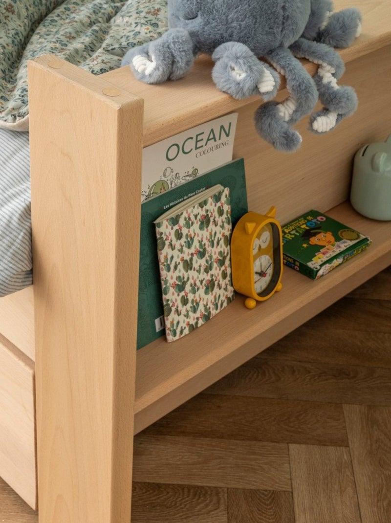 Lit enfant avec lit gigogne bois massif hêtre naturel  ARSÈNE Bois naturel - Kiabi
