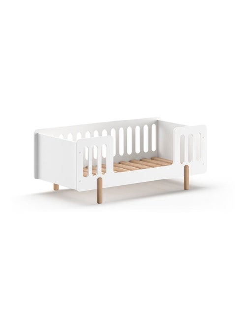 Lit enfant avec sommier pin massif et imitation bois  DARIUS - Kiabi