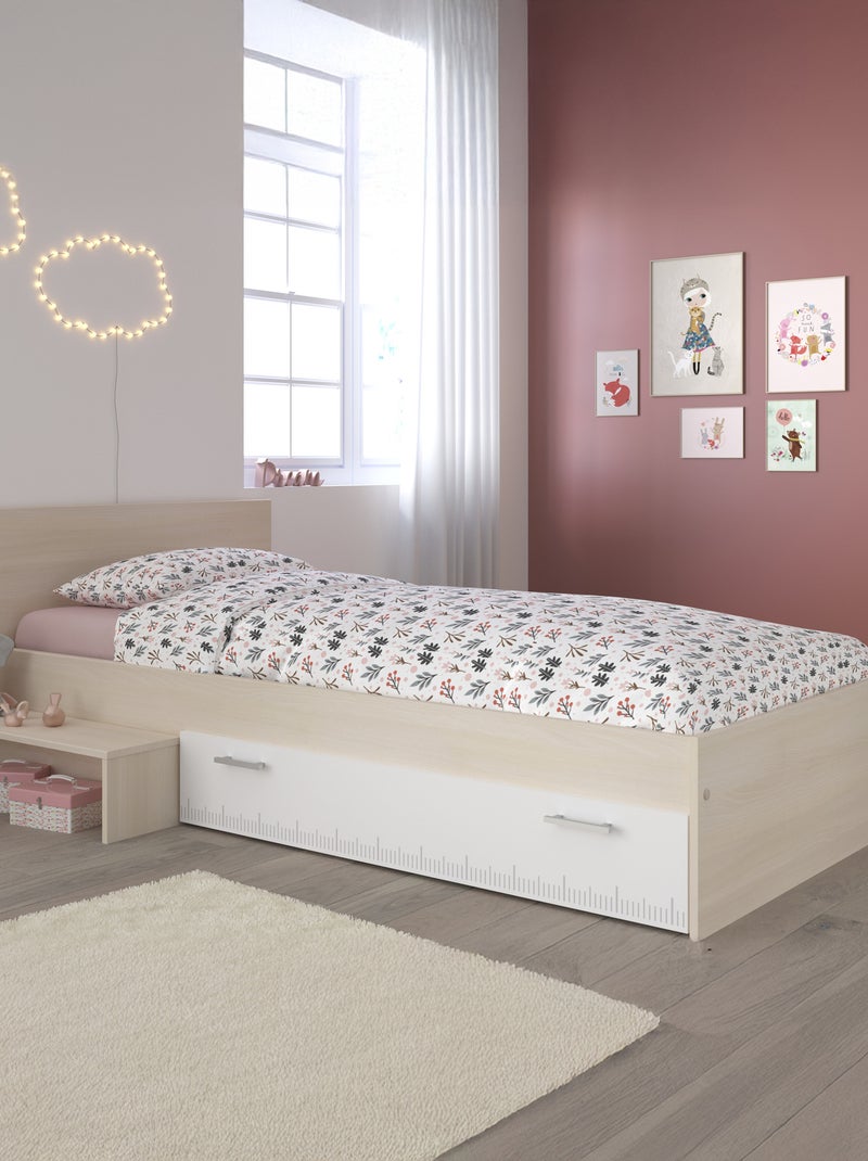 Lit enfant avec tiroir et marche Blanc - Kiabi