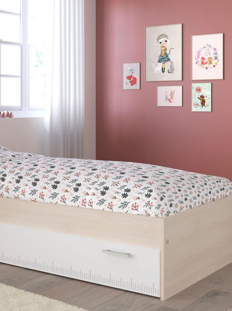 Lit enfant avec tiroir et marche Blanc - Kiabi