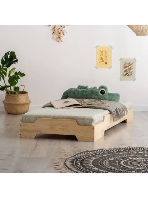 Lit enfant box 8 100×190 cm pin massif - Kiabi