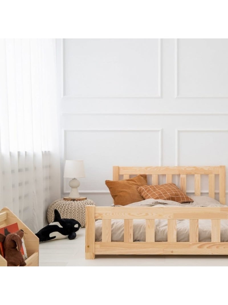 Lit enfant cpn 120×200 cm pin massif Beige - Kiabi