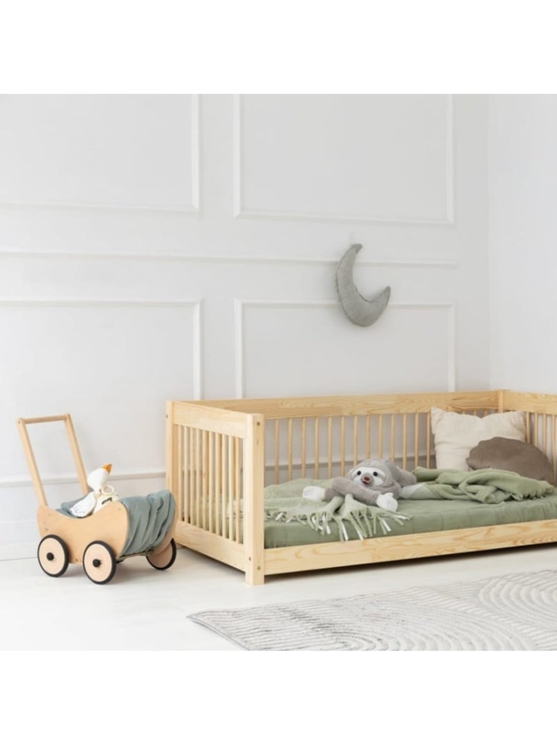 Lit enfant cww 70×140 cm pin massif Beige - Kiabi