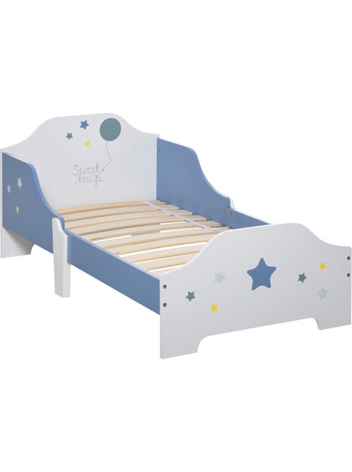Lit enfant design étoiles - 3-6 ans - dim. 143l x 74l cm - sommier à lattes inclus - bleu blanc - Kiabi Lit enfant design étoiles - 3-6 ans - dim. 143l x 74l cm - sommier à lattes inclus - bleu blanc - Kiabi