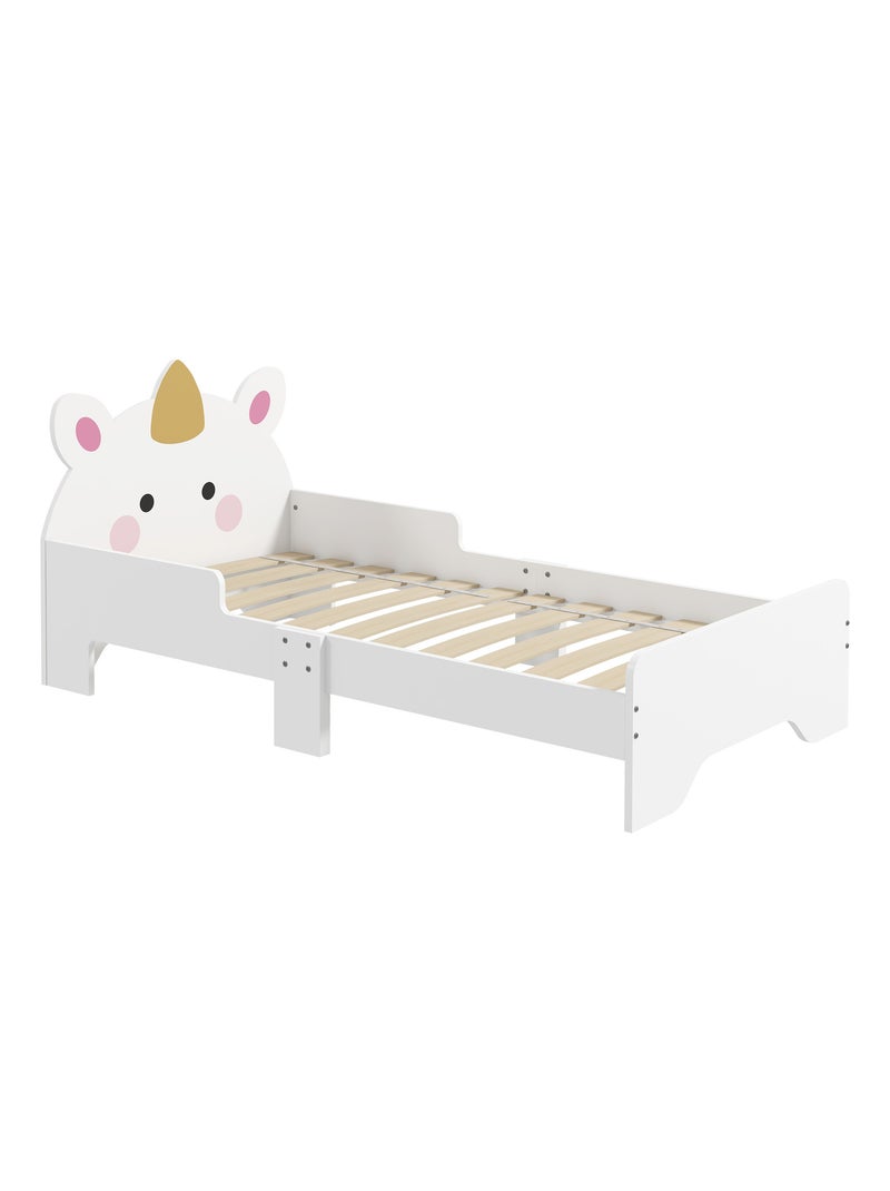 Lit enfant design licorne - sommier à lattes inclus - rose Blanc Blanc - Kiabi