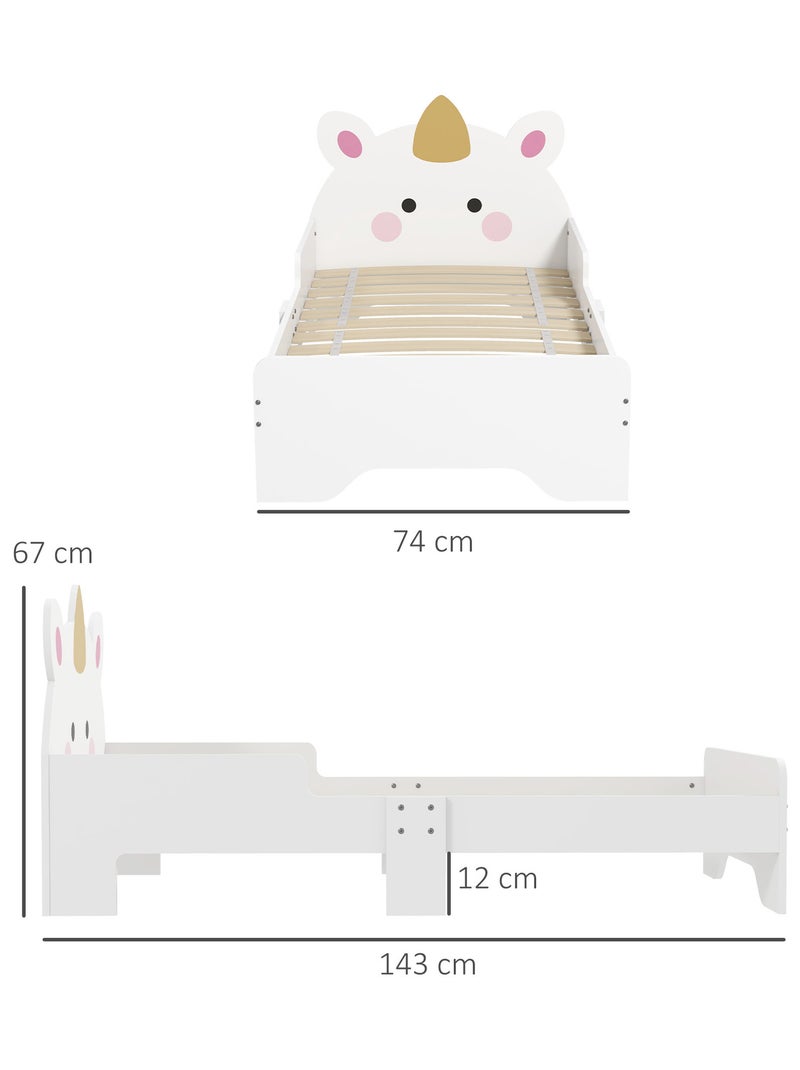 Lit enfant design licorne - sommier à lattes inclus - rose Blanc Blanc - Kiabi
