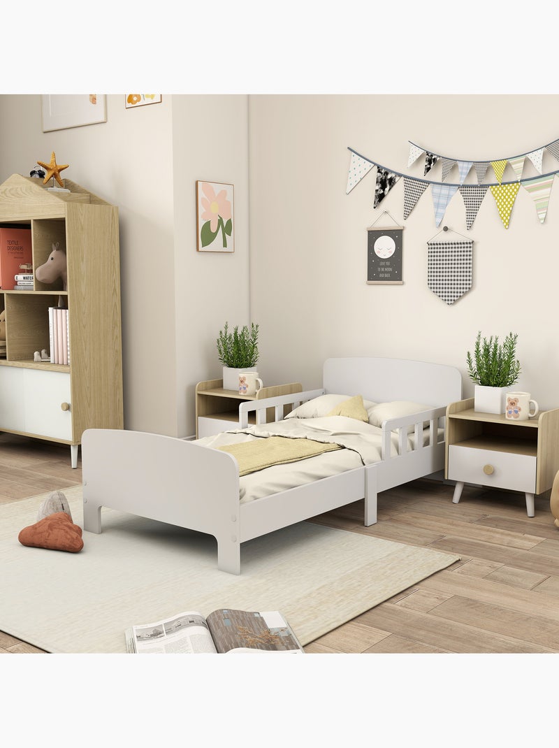 Lit enfant design maison - tête de lit, sommier lattes inclus - mdf blanc Blanc Blanc - Kiabi