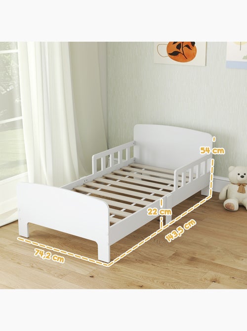 Lit enfant design maison - tête de lit, sommier lattes inclus - mdf blanc - Kiabi Lit enfant design maison - tête de lit, sommier lattes inclus - mdf blanc - Kiabi
