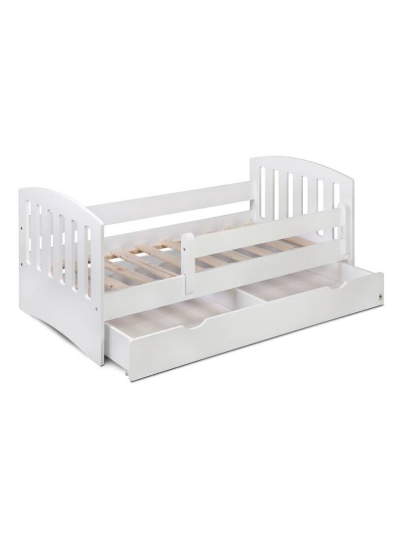 Lit enfant en bois YappyLux avec tiroir Blanc - Kiabi