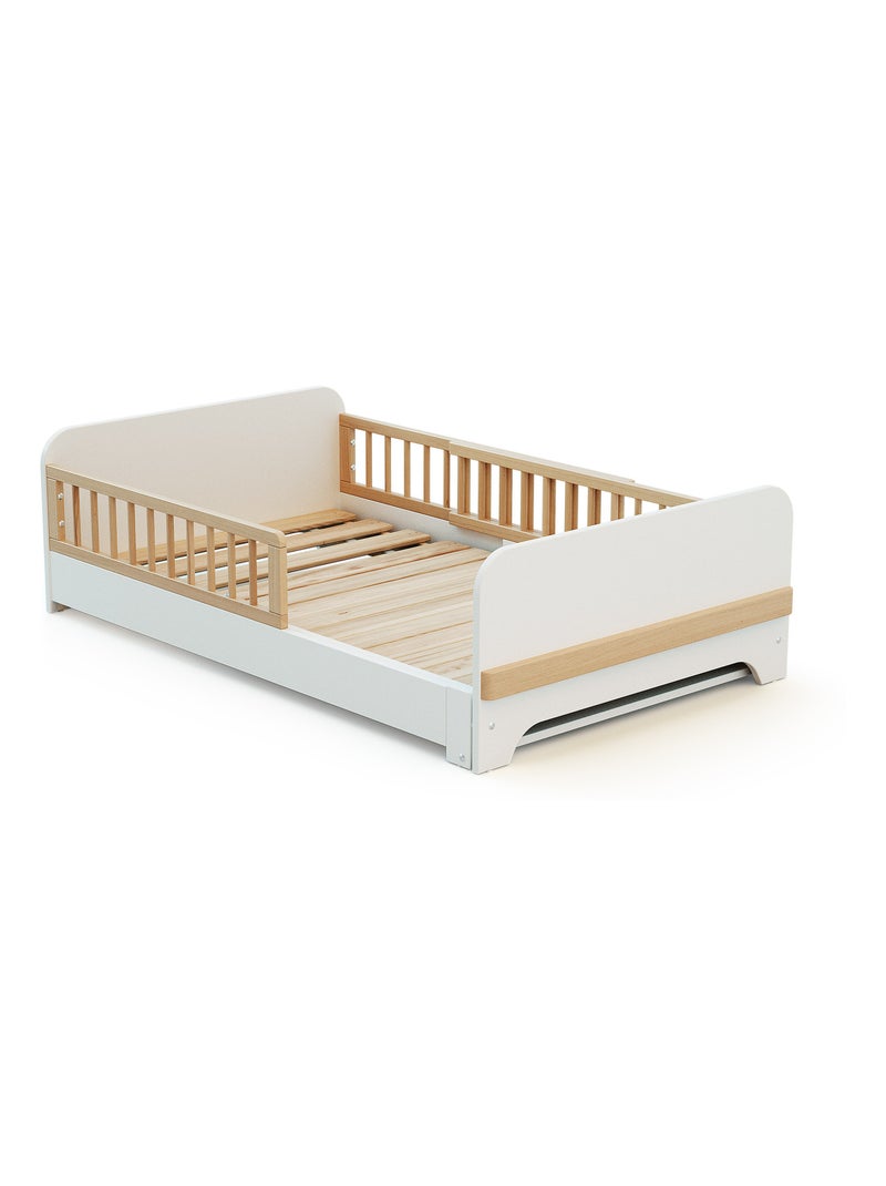 Lit enfant évolutif en bois 80x140-165-190 CARROUSEL Blanc - Kiabi
