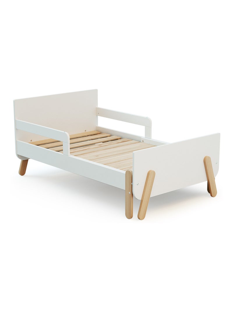 Lit enfant évolutif en bois 80x140-165-190 PIRATE Blanc - Kiabi