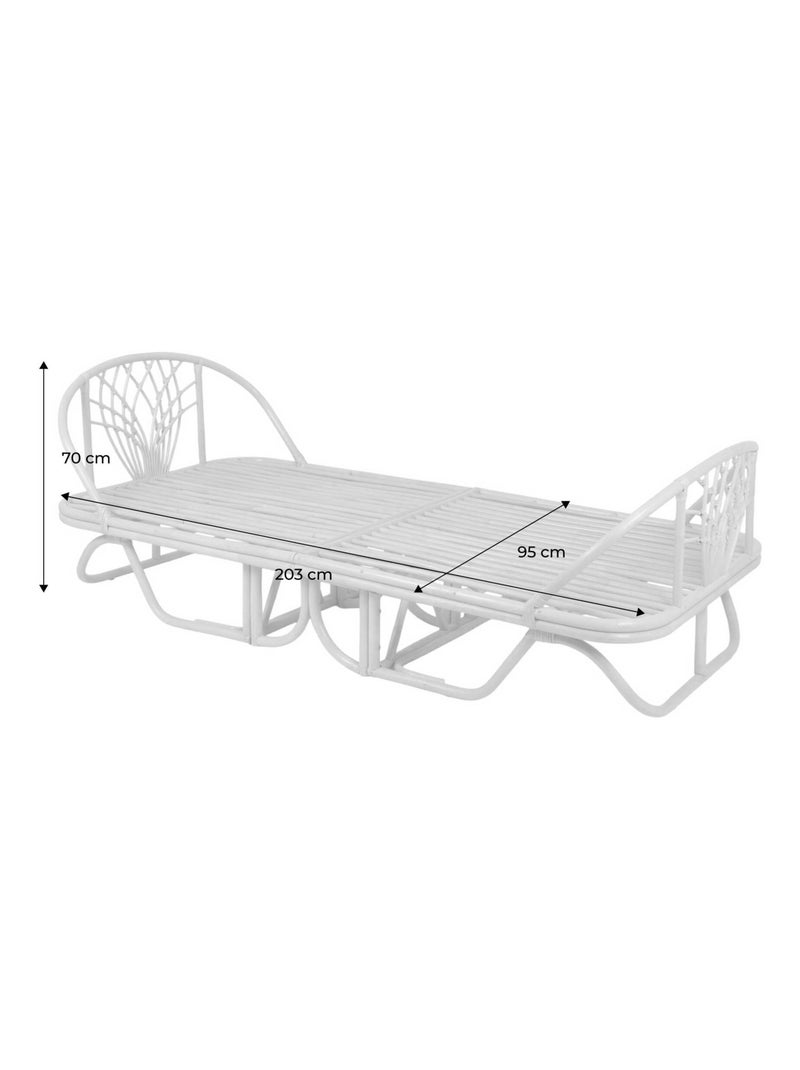 Lit enfant exotique 90 x 190 cm rotin  Arlo Marron - Kiabi