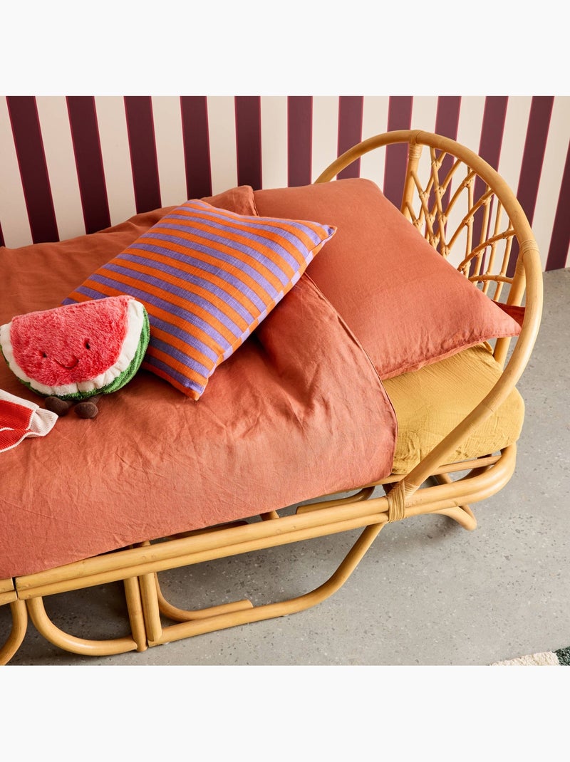 Lit enfant exotique 90 x 190 cm rotin  Arlo Marron - Kiabi