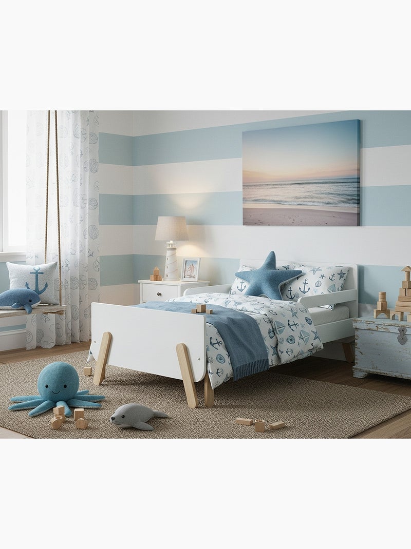 Lit enfant extensible en bois 80x140-165-190 pirate Blanc - Kiabi