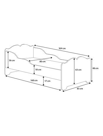 Lit enfant fille ALMENA avec matelas et cadre inclus