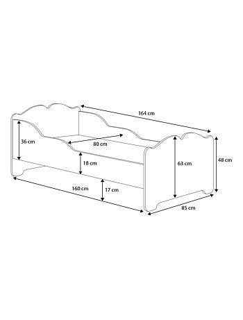 Lit enfant fille ALMENA avec matelas et cadre inclus