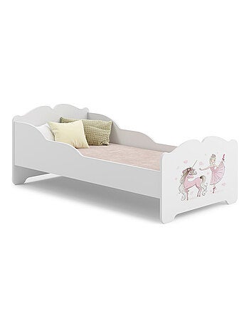 Lit enfant fille ALMENA avec matelas et cadre inclus