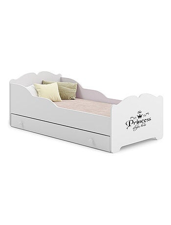 Lit enfant fille ALMENA avec tiroir matelas et cadre inclus
