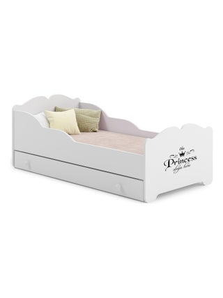 Lit enfant fille ALMENA avec tiroir matelas et cadre inclus