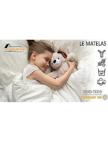 Lit enfant fille Calèche de Princesse avec matelas et sommier inclus