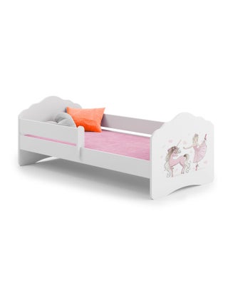Lit enfant fille FIONA avec balustrade et matelas